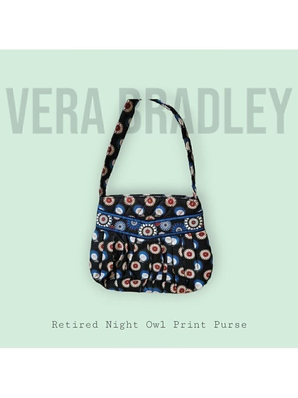 Vera Bradley - Retired Hannah Small Hobo in Night Owl Print Purse - Super Clean